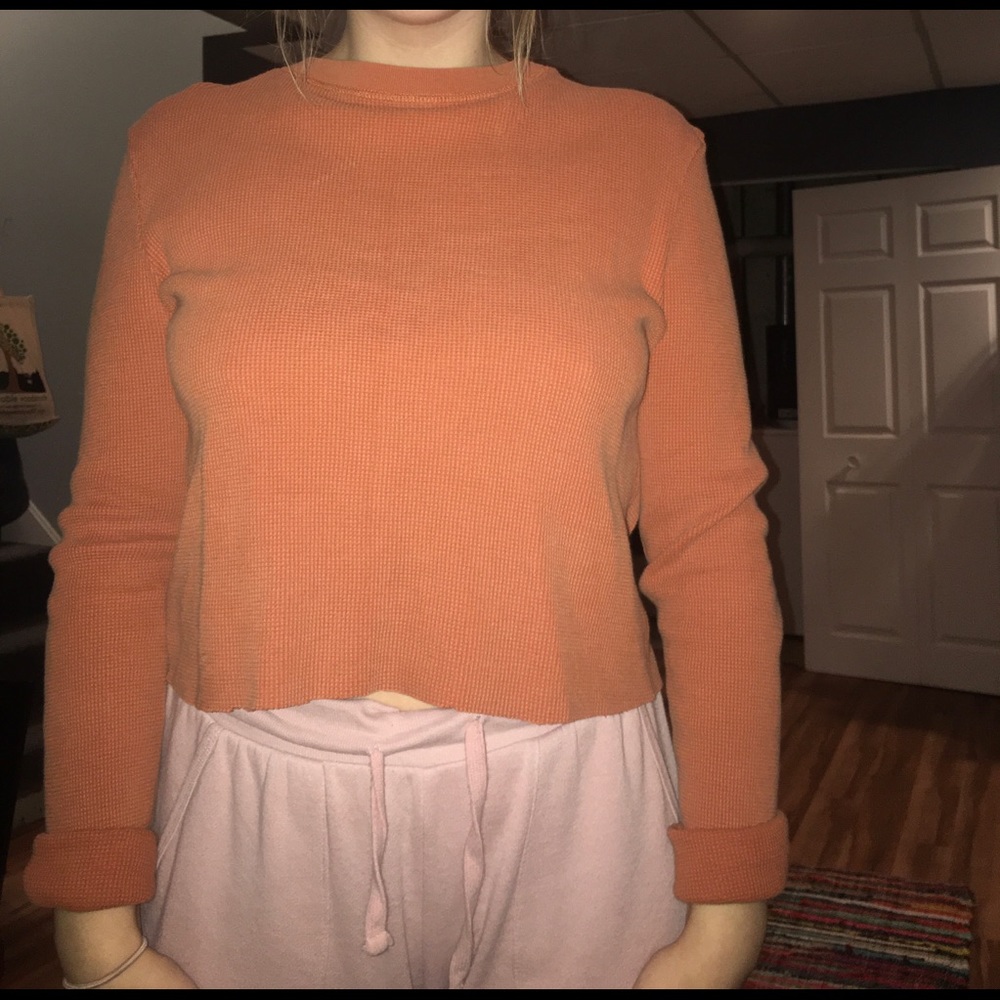 orange waffle top - Picture 3 of 4